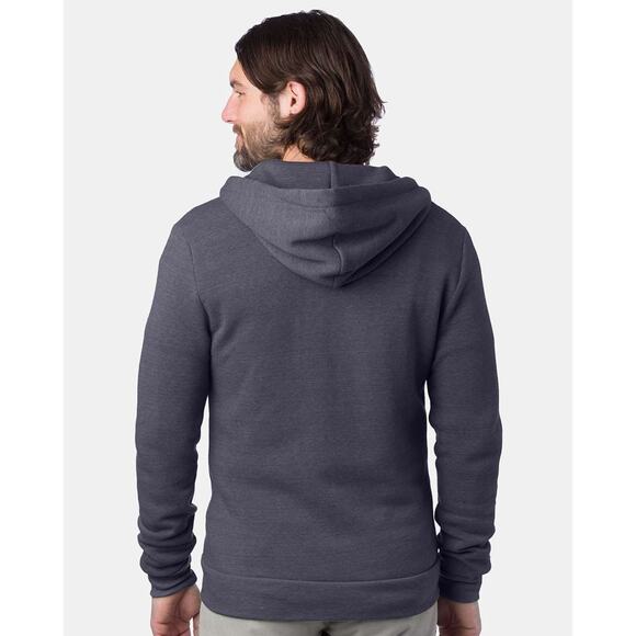 Alternative Unisex Color Rocky Eco-Fleece Zip up Hoodie Color: ECO True Navy Med - Picture 3 of 3
